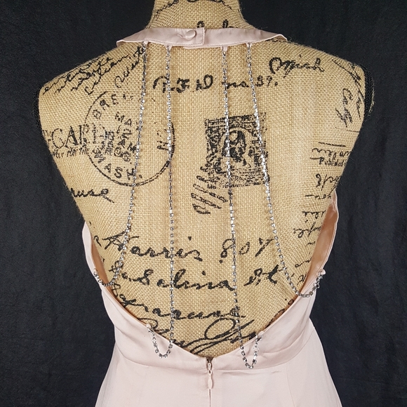 BeBe Peach Whip Rhinestone Halter Dress - Picture 8 of 15